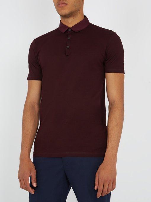 Contrasting-collar cotton-piqué polo shirt | Lanvin | MATCHESFASHION.COM UK