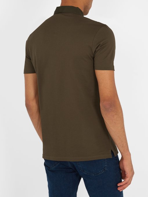 Contrasting-collar cotton-piqué polo shirt | Lanvin | MATCHESFASHION.COM UK