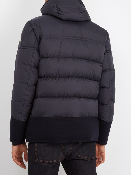 Dominique contrast-trim quilted down jacket展示图