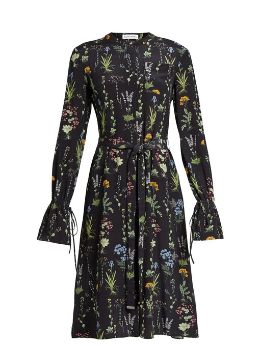 Leighton floral-print long-sleeved midi dress | Altuzarra ...