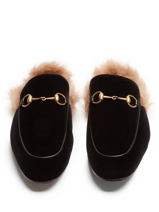 gucci fur lined loafers