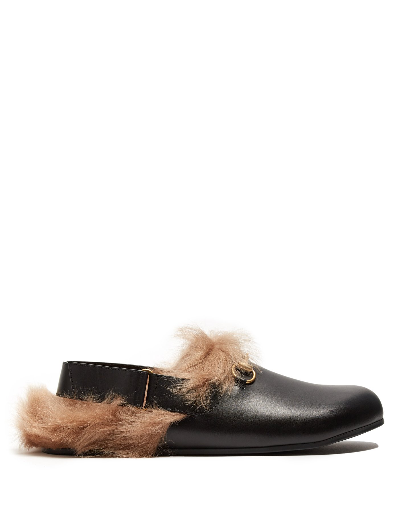 River shearling-lined leather clogs 