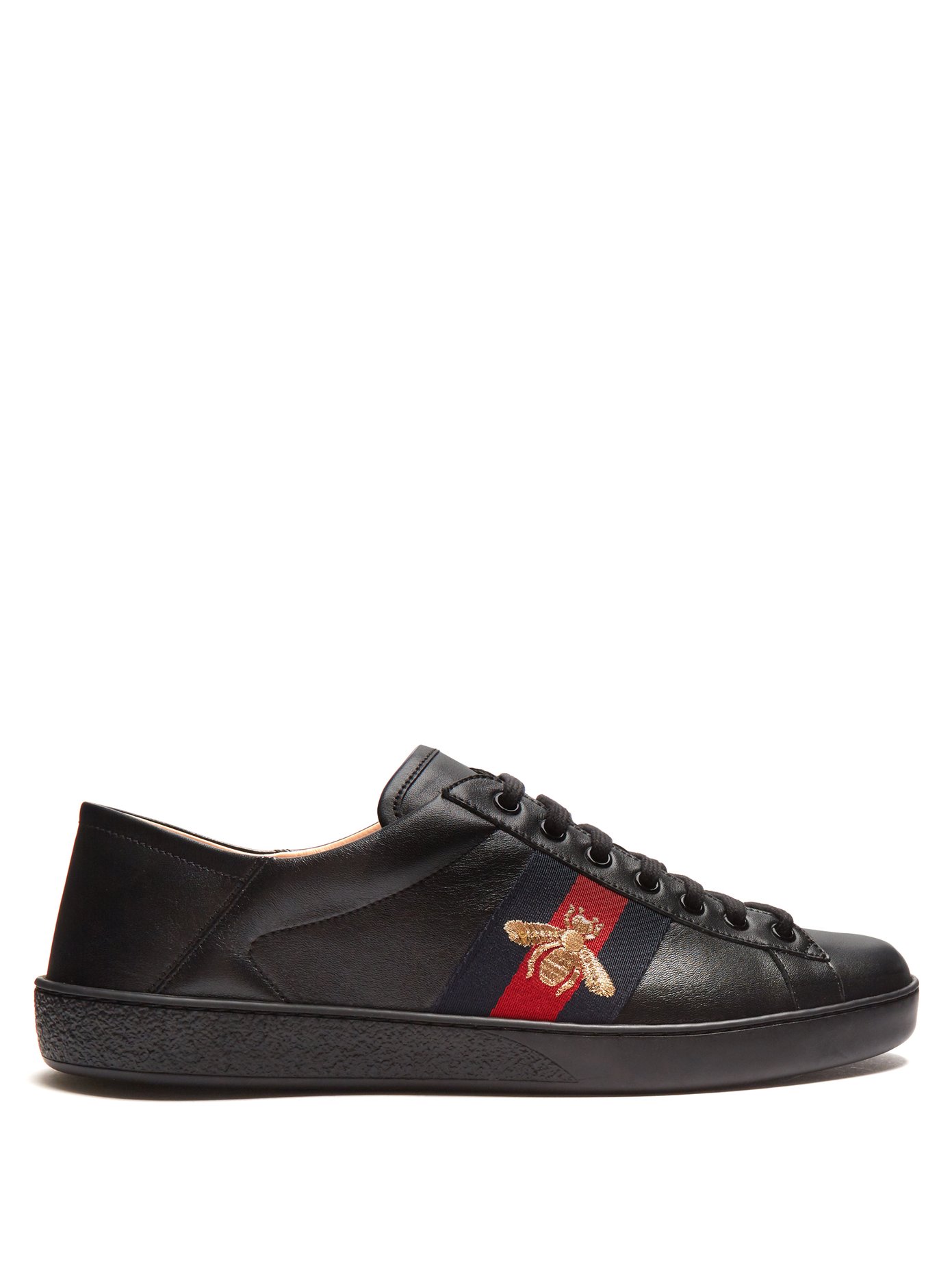 gucci ace leather trainers