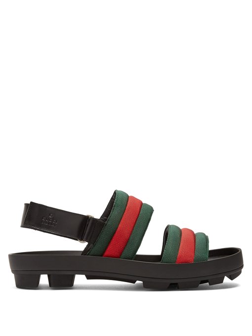 Sam striped-Web sandals | Gucci | MATCHESFASHION US