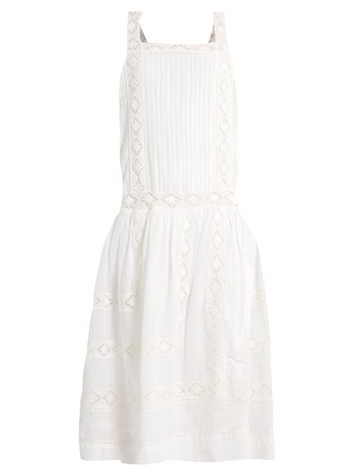 Aimee square-neck embroidered cotton-voile dress | Queene and Belle ...