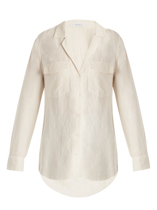 EQUIPMENT Ansley Patch-Pocket Silk-Blend Shirt in Colour: Cream | ModeSens
