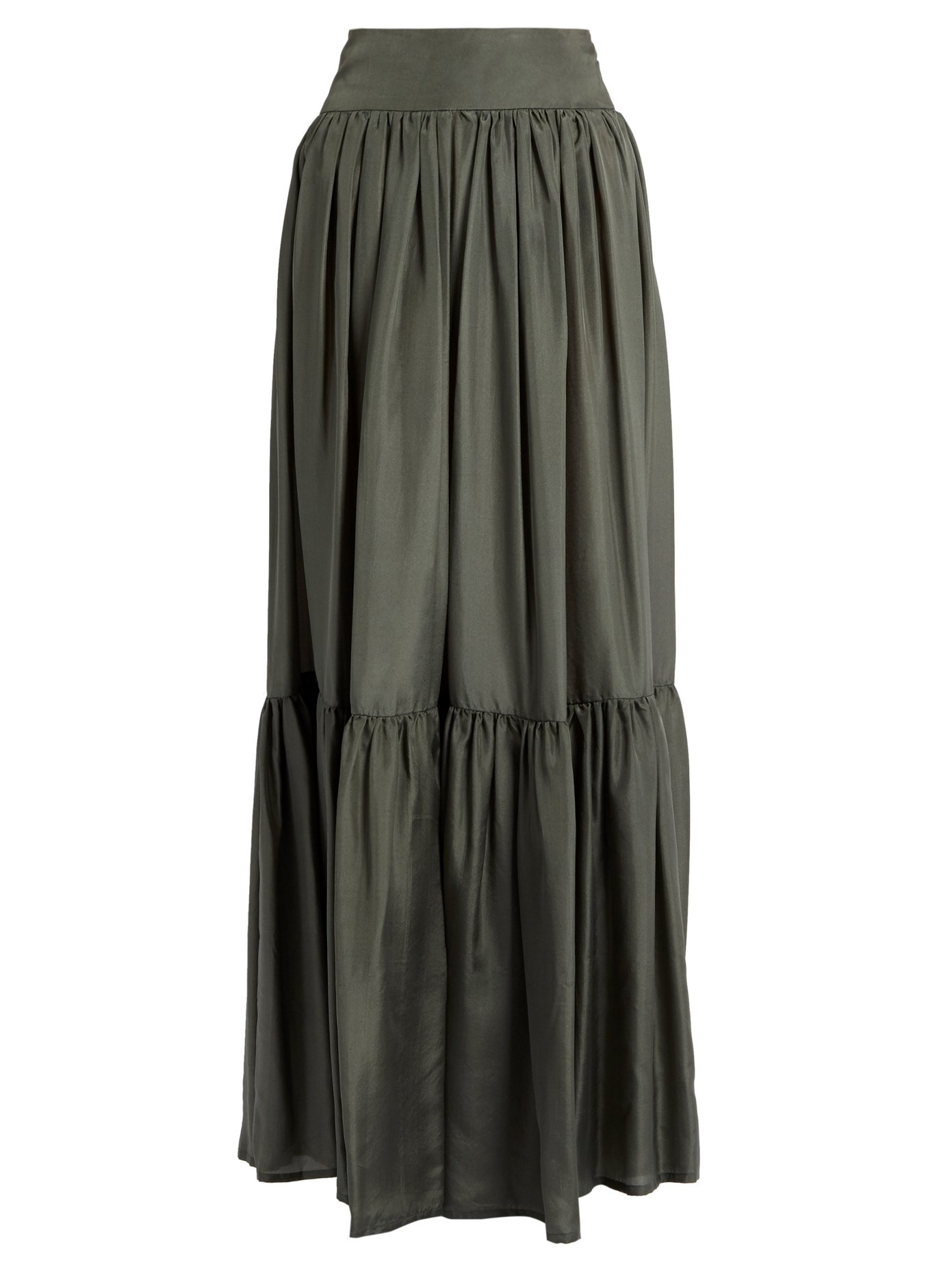 grey chiffon maxi skirt