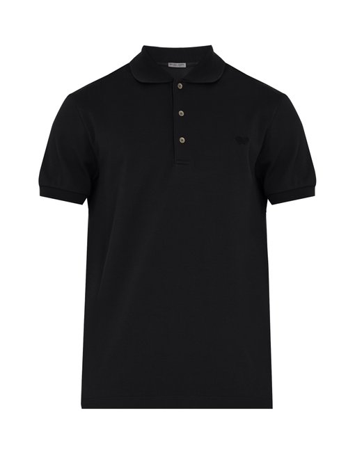 Logo-embroidered cotton-piqué polo shirt | Bottega Veneta ...