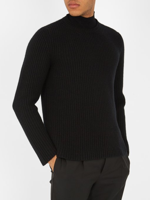 Roll-neck ribbed-knit cashmere sweater | Valentino | MATCHESFASHION UK