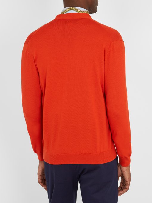 GUCCI V-Neck Cashmere Cardigan in Colour: Tomato-Orange | ModeSens