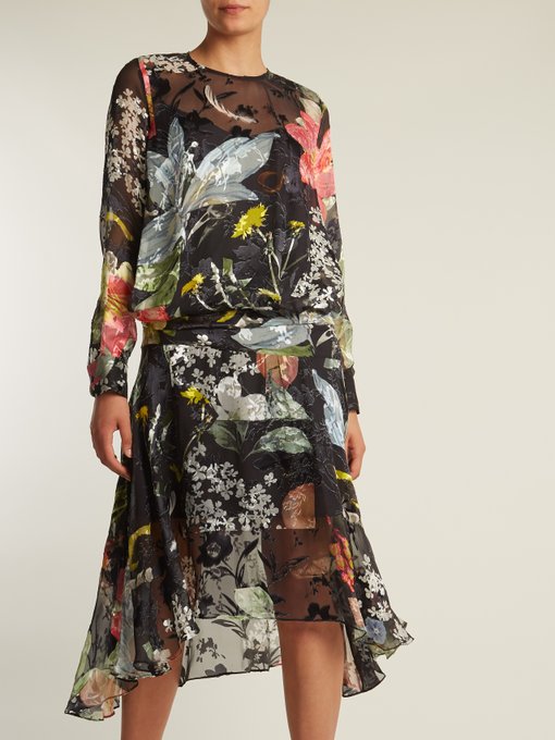Hayley floral-print silk-devoré dress | Preen By Thornton Bregazzi ...
