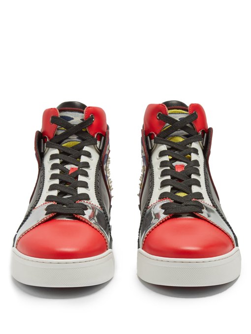Loubikick high-top leather trainers展示图