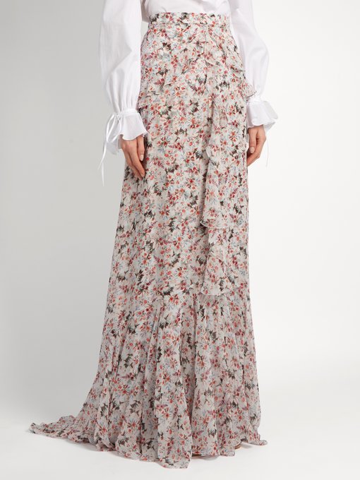 Alison floral-print silk-voile maxi skirt | Erdem | MATCHESFASHION UK