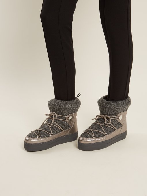 Ynnaf felt and leather après-ski boots 