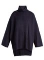 Roll-neck ribbed-knit wool poncho Roll-neck ribbed-knit wool poncho展示图