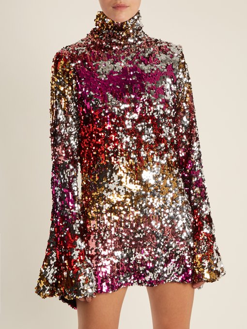 High-neck sequin-embellished dress | Halpern | MATCHESFASHION US