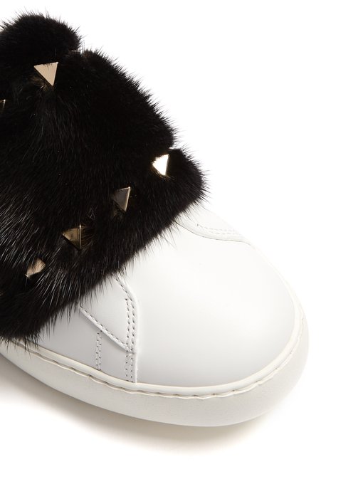 valentino sneakers with fur