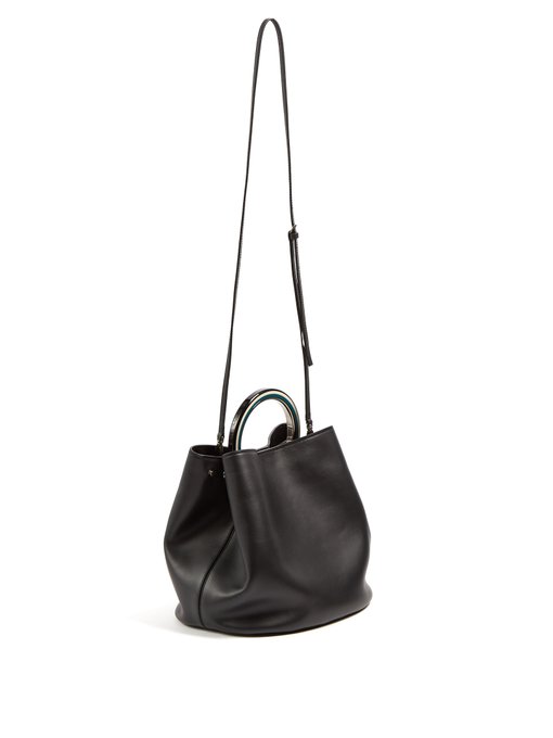 MARNI Pannier Circle-Handle Leather Bag in Black Multi | ModeSens