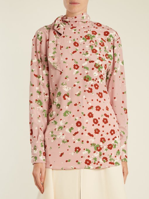 Daisy-print silk-crepe blouse | Valentino | MATCHESFASHION US