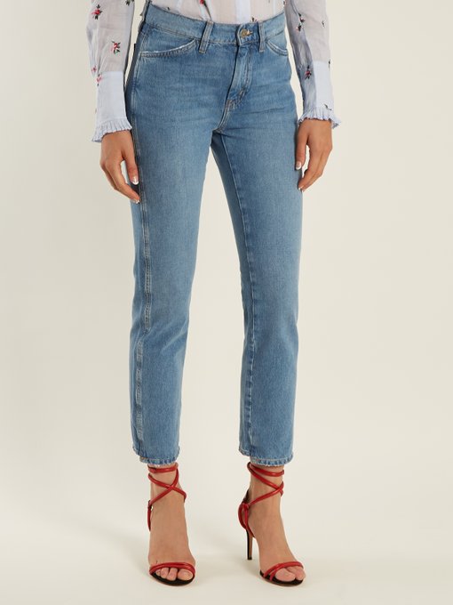 M.I.H JEANS Cult Mid-Rise Straight-Leg Jeans in Colour: Light Blue ...