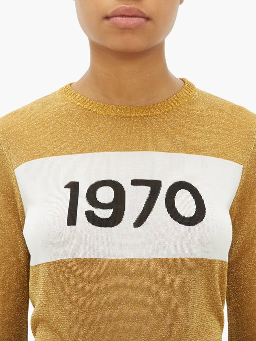 1970 round-neck intarsia-knit sweater展示图