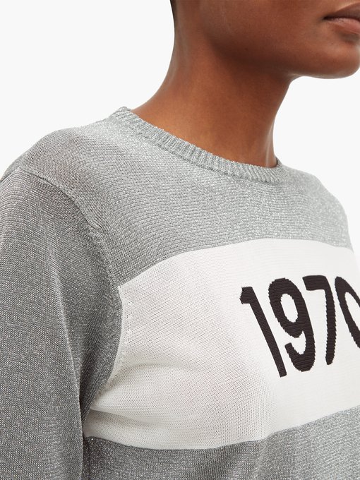 1970 round-neck intarsia-knit sweater展示图