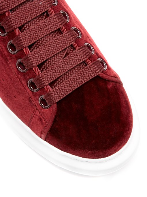alexander mcqueen red velvet shoes
