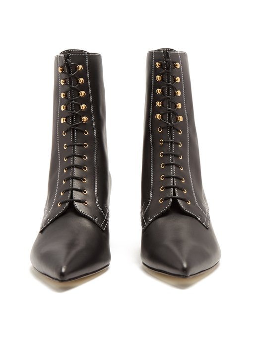 Point-toe lace-up leather ankle boots | Loewe | MATCHESFASHION.COM US