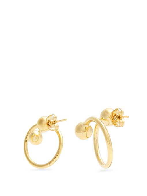 Double-sphere gold-plated earrings | JW Anderson | MATCHESFASHION UK