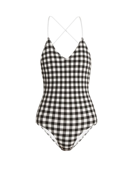 Gingham laced-back swimsuit | Ephemera | MATCHESFASHION UK