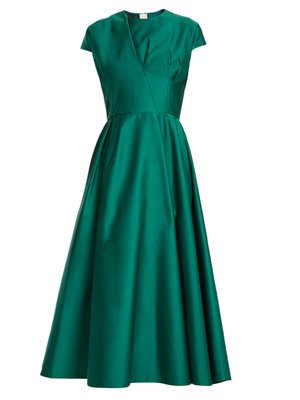 Capped-sleeve duchess-satin dress | Rochas | MATCHESFASHION US