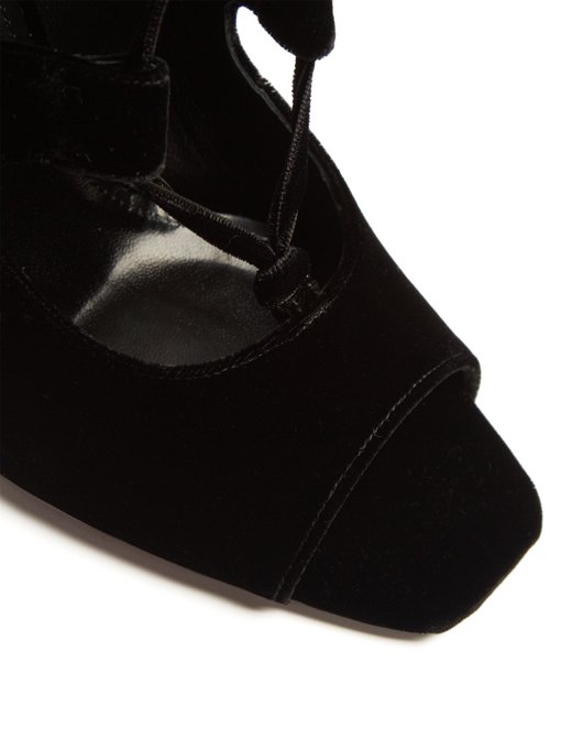 Loulou lace-up velvet sandals | Saint Laurent | MATCHESFASHION UK