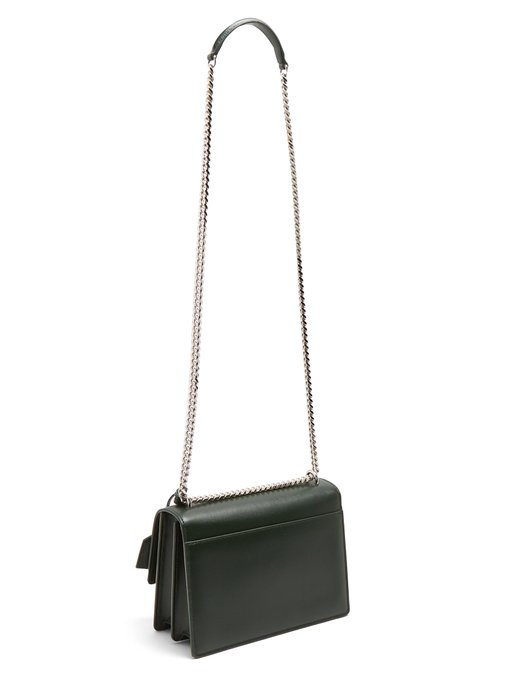 SAINT LAURENT Sunset Medium Leather Cross-Body Bag in Colour: Forest ...