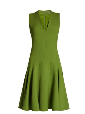 V-neck wool-blend sleeveless dress | Alexander McQueen | MATCHESFASHION UK