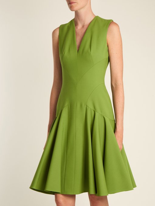 V-neck wool-blend sleeveless dress | Alexander McQueen | MATCHESFASHION UK