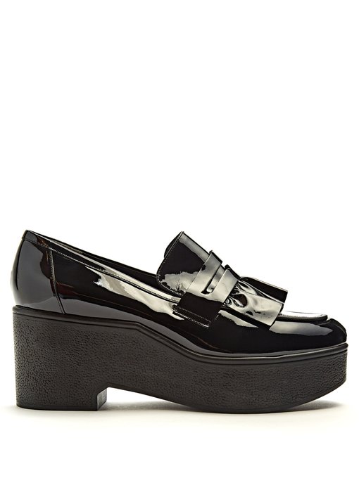 platform patent leather loafers