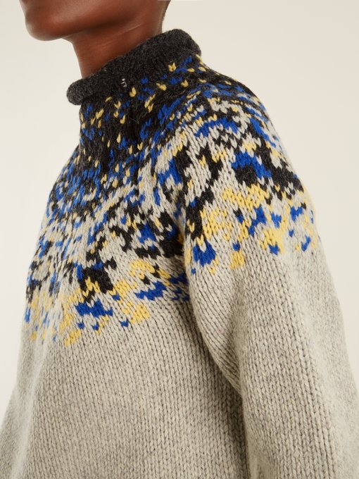 Sirus jacquard-yoke wool sweater展示图