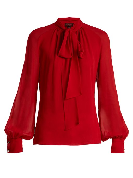 Tie-neck silk-georgette blouse | Giambattista Valli | MATCHESFASHION US