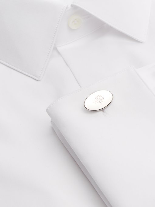 MULBERRY Logo-Engraved Cufflinks in Silver | ModeSens