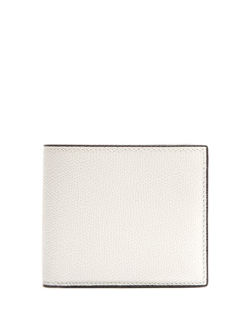 VALEXTRA Bi-Fold Grained-Leather Wallet in White | ModeSens
