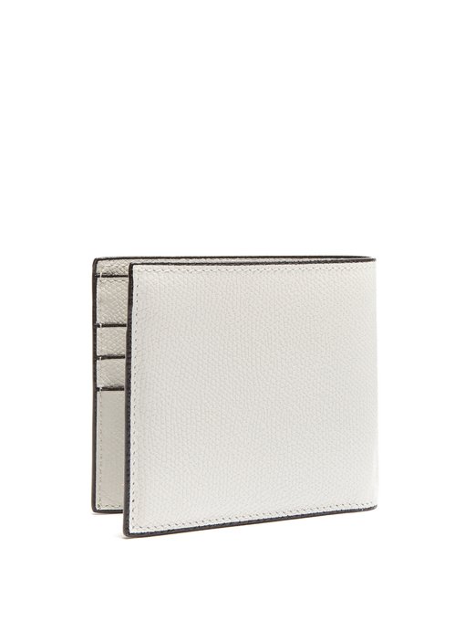 VALEXTRA Bi-Fold Grained-Leather Wallet in White | ModeSens