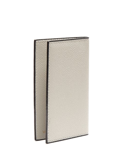 VALEXTRA Bi-Fold Leather Cardholder in Colour: Off-White | ModeSens