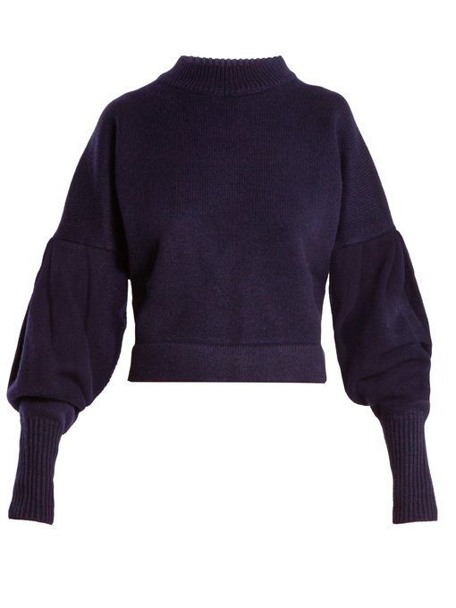 Pleated-sleeve cashmere sweater | Tibi | MATCHESFASHION UK