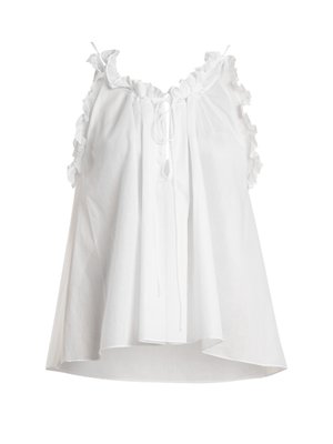 Erissena ruffle-trimmed cotton pyjama top | Three Graces London ...