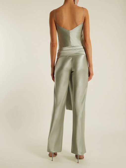 wide leg satin jumpsuit