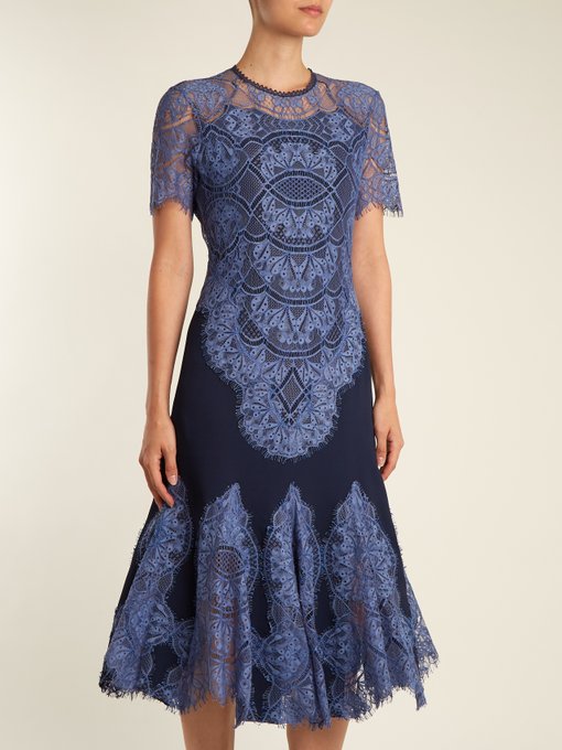 Godet-detail lace-panel dress | Jonathan Simkhai | MATCHESFASHION UK