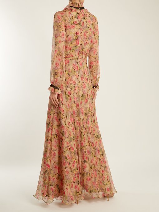 Ennafa peony-print silk-chiffon gown | Vilshenko | MATCHESFASHION.COM UK