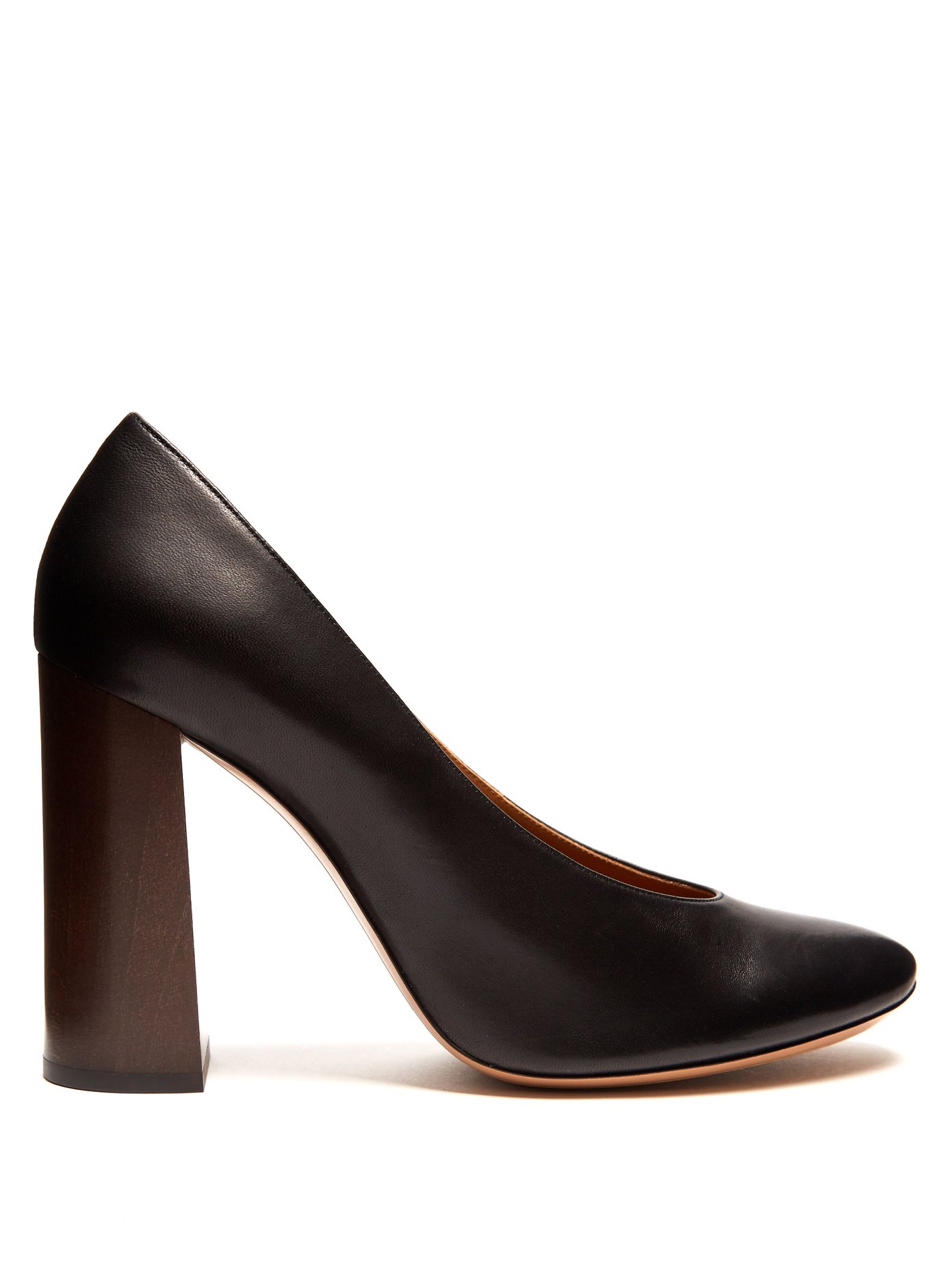 Harper block-heel leather pumps | Chloé 