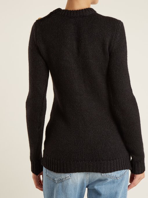 Button-shoulder crew-neck sweater | Balmain | MATCHESFASHION.COM US