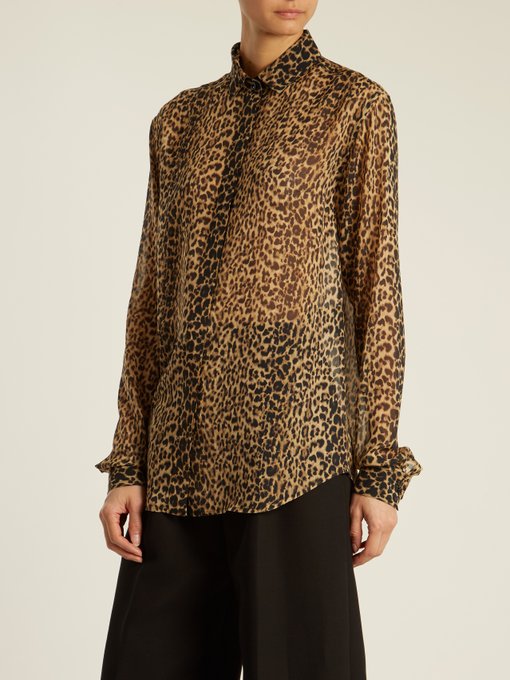 Leopard-print silk shirt | Saint Laurent | MATCHESFASHION.COM UK